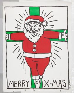 Peinture sur toile de Keith Haring Merry Xmas reproduction peinte à la main