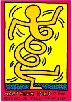 Peinture sur toile de Keith Haring Montreux reproduction peinte à la main