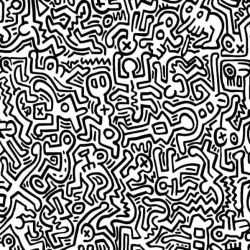 Peinture sur toile de Keith Haring Movement reproduction peinte à la main