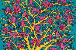 Peinture sur toile de Keith Haring Political Line reproduction peinte à la main
