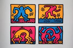 Peinture sur toile de Keith Haring Pop Shop Quad 2 reproduction peinte à la main