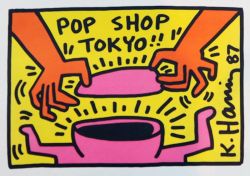 Peinture sur toile de Keith Haring Pop Shop Tokyo 1987 reproduction peinte à la main