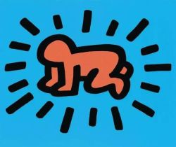 Peinture sur toile de Keith Haring Radiant Baby 1990 reproduction peinte à la main