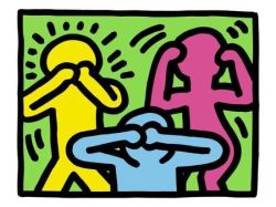 Peinture sur toile de Keith Haring See No Evil Hear No Evil Speak No Evil reproduction peinte à la main
