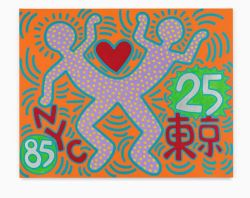 Peinture sur toile de Keith Haring Sister Cities - For Tokyo reproduction peinte à la main
