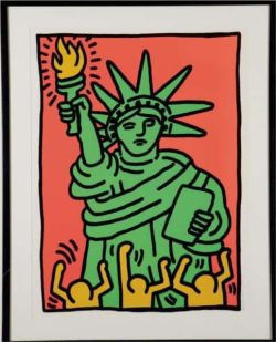 Peinture sur toile de Keith Haring Statue Of Liberty reproduction peinte à la main