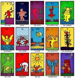 Peinture sur toile de Keith Haring Tarot Cards reproduction peinte à la main