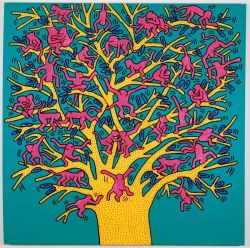 Peinture sur toile de Keith Haring The Tree Of Monkeys 1984 reproduction peinte à la main