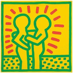 Peinture sur toile de Keith Haring Untitled - 1983 Napoli reproduction peinte à la main