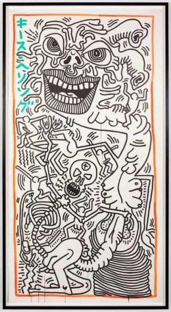 Peinture sur toile de Keith Haring Untitled - 1984 - 2 reproduction peinte à la main