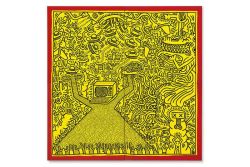 Peinture sur toile de Keith Haring Untitled - Acrylic On Canvas In Four Parts reproduction peinte à la main