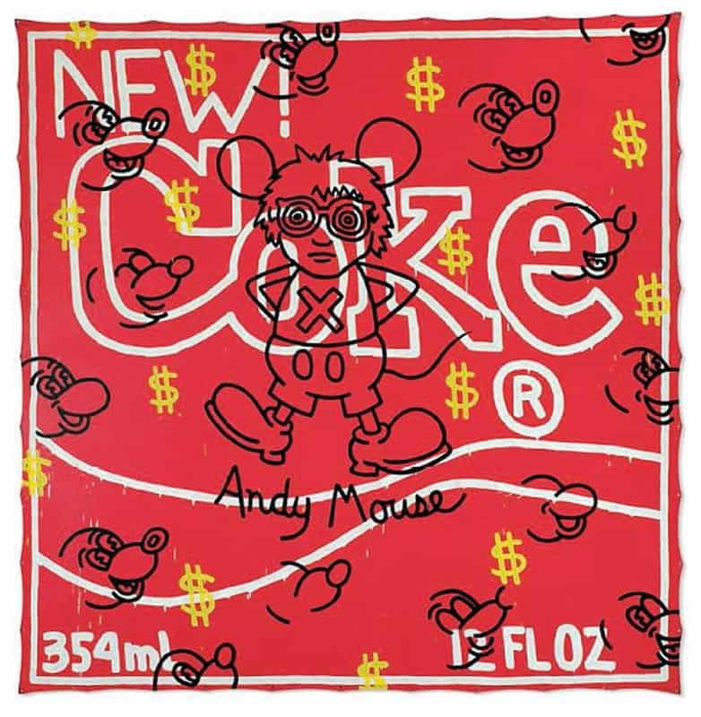 Keith Haring Untitled - New Coke And Andy Mouse - 1985