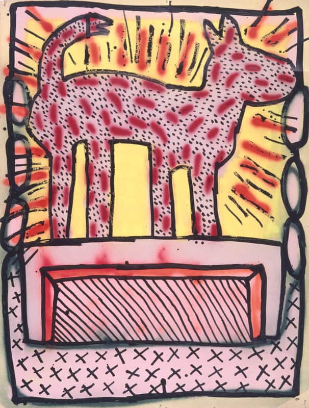Keith Haring Untitled 1980 - Dog With Snake Tail