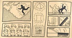 Peinture sur toile de Keith Haring Untitled 1980 - Evolution Of Mankind reproduction peinte à la main