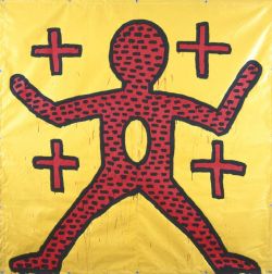 Peinture sur toile de Keith Haring Untitled 1981 - Assassination Of John Lennon reproduction peinte à la main