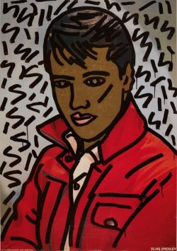 Peinture sur toile de Keith Haring Untitled 1981 - Elvis reproduction peinte à la main