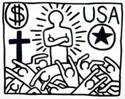 Peinture sur toile de Keith Haring Untitled 1982 reproduction peinte à la main