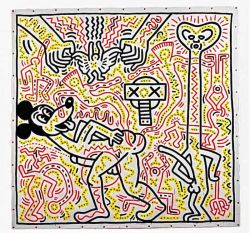 Peinture sur toile de Keith Haring Untitled 1983 reproduction peinte à la main