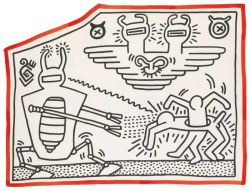 Peinture sur toile de Keith Haring Untitled 1983 reproduction peinte à la main