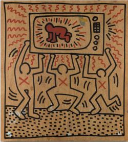 Peinture sur toile de Keith Haring Untitled 1983 - 2 reproduction peinte à la main