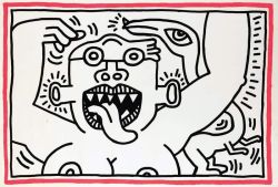 Peinture sur toile de Keith Haring Untitled 1984 reproduction peinte à la main
