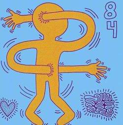 Peinture sur toile de Keith Haring Untitled 1984 - Brain And Stomach Ache reproduction peinte à la main
