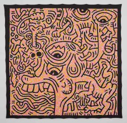 Peinture sur toile de Keith Haring Untitled 1984 - Crazy Digest reproduction peinte à la main
