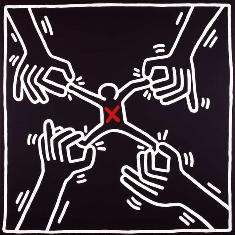 Keith Haring Untitled 1985 - Apharteid Should End