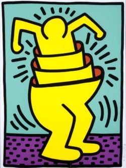 Peinture sur toile de Keith Haring Untitled 1989 reproduction peinte à la main