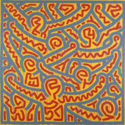 Peinture sur toile de Keith Haring Untitled 1989 - Crowd reproduction peinte à la main