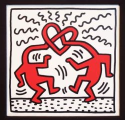 Peinture sur toile de Keith Haring Untitled Love reproduction peinte à la main