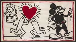 Peinture sur toile de Keith Haring Untitled Mickey reproduction peinte à la main