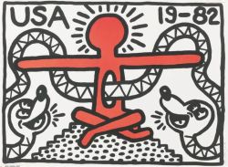 Peinture sur toile de Keith Haring Usa 19-82 reproduction peinte à la main