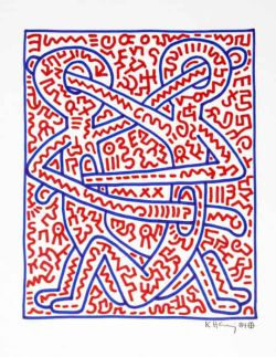 Peinture sur toile de Keith Haring Where It Hurts reproduction peinte à la main
