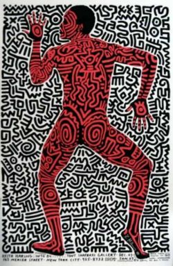 Peinture sur toile de Keith Haring White Knight reproduction peinte à la main