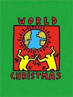 Peinture sur toile de Keith Haring World Christma reproduction peinte à la main