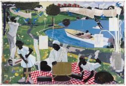 Peinture sur toile de Kerry James Marshall, Past Times - 1997 reproduction peinte à la main