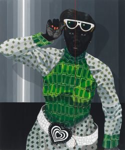 Peinture sur toile de Kerry James Marshall, Untitled - Red Line reproduction peinte à la main