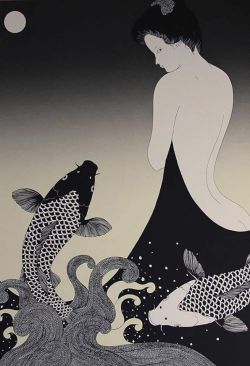 Kimiko Kojima White Night 1984 reproduction peinte à la main
