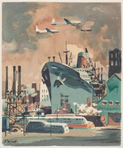 Kingman Untitled Construction Scene New York reproduction peinte à la main