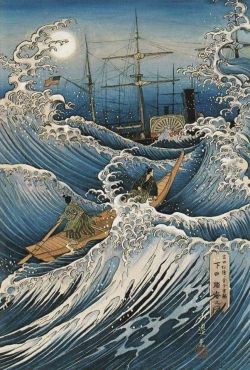 Peinture sur toile de Kinuko Y. Craft Hokusai Wave - 1984 reproduction peinte à la main