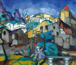 Konrad Magi Capri Landscape reproduction peinte à la main