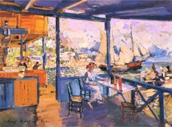 Peinture sur toile de Konstantin Korovin Pier In Gurzuf 1914 reproduction peinte à la main