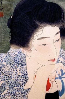 Kotondo Torii Morning Hair 1931 reproduction peinte à la main