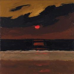 Kyffin Williams, Sunset Anglesey 2004 reproduction peinte à la main
