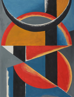 Lajos Kassák, Composition, 1963 reproduction peinte à la main