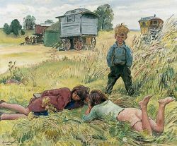 Laura Knight Young Gypsies 1937 reproduction peinte à la main