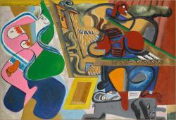 Peinture sur toile de Le Corbusier Animated Arabesques And Dog reproduction peinte à la main