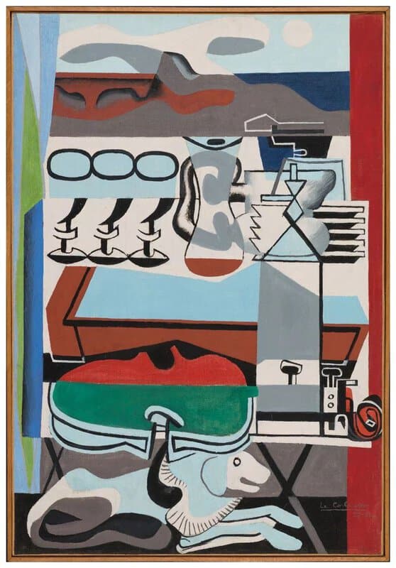 Le Corbusier, Composition. Table d'apéritif et chien, 1927-1938