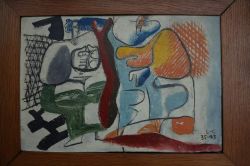 Peinture sur toile de Le Corbusier Deux Femmes Debout Au Tronc D Arbre 1935-1943 reproduction peinte à la main